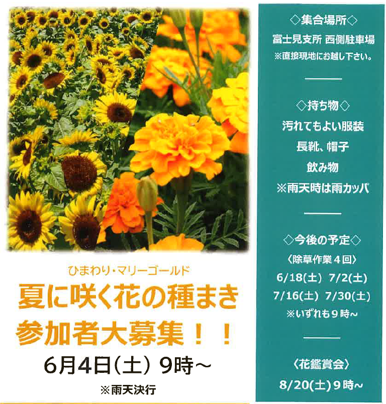マリーゴールドの染色教室は 22年度は行いません 富士見地区地域づくり協議会